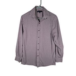Tommy Hilfiger Slim Fit Shirt Purple Gingham Long Sleeve Mens15/32-33‎